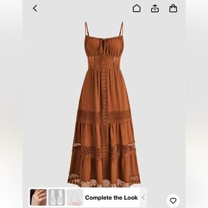 Cider Lace Trim Tiered Cami Dress Size XL